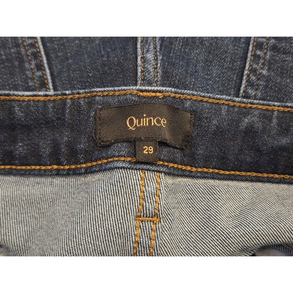 Quince Bella Stretch Wide Leg Jeans Womens 29 Midnight Blue Organic Cotton - Picture 5 of 10